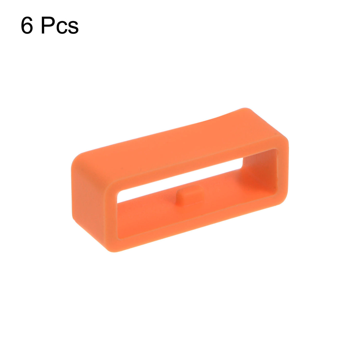 Harfington 6pcs Watch Strap Loop Fastener Rings 18mm Rubber Watch Holder Keeper Orange