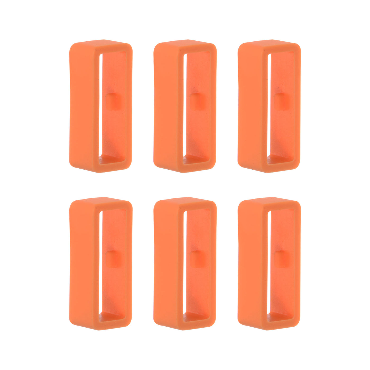 Harfington 6pcs Watch Strap Loop Fastener Rings 18mm Rubber Watch Holder Keeper Orange