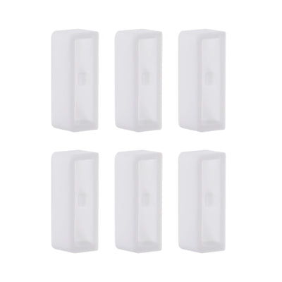 Harfington 6pcs Watch Strap Loop Fastener Rings 20mm Rubber Watch Holder Keeper White