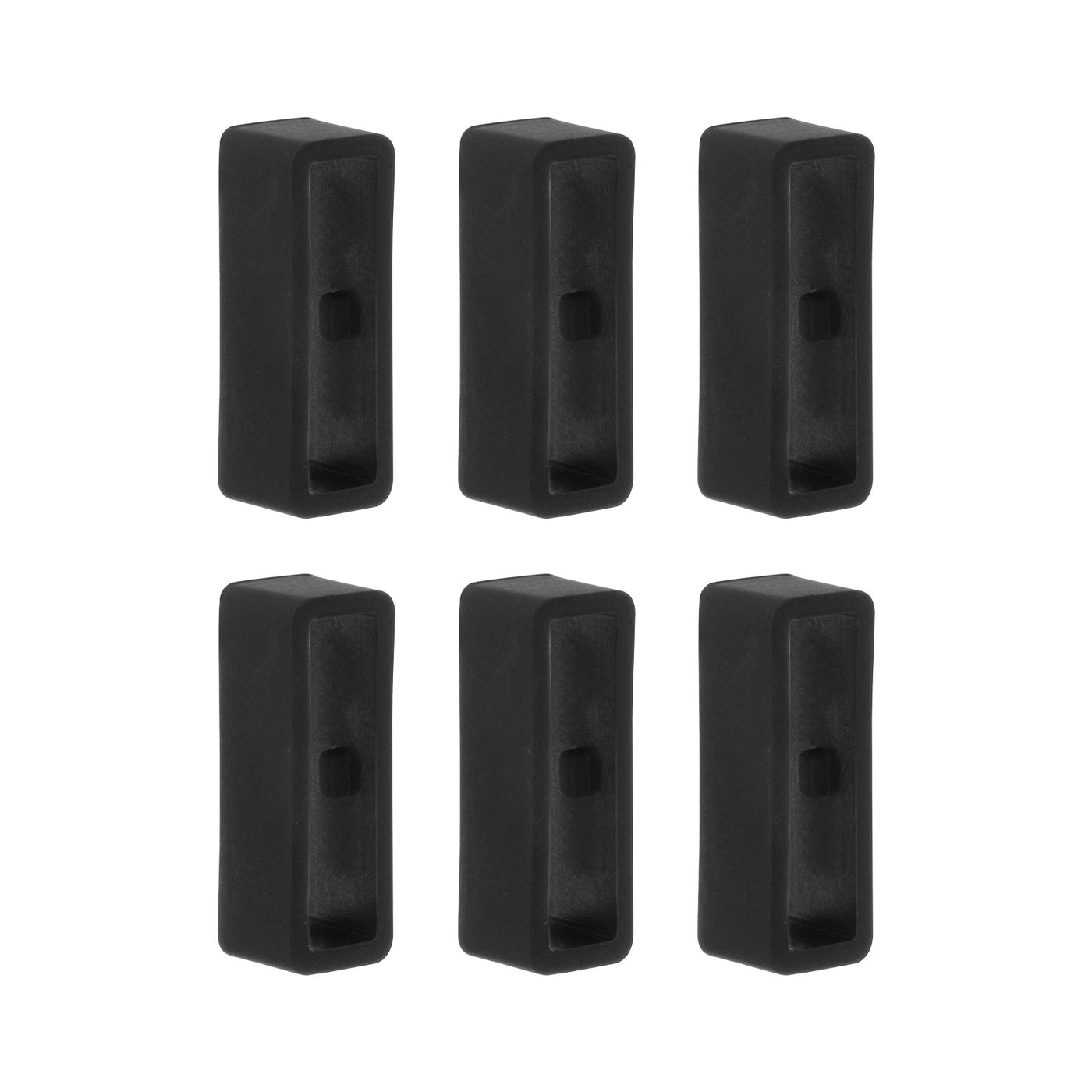 Harfington 6pcs Watch Strap Loop Fastener Rings 20mm Rubber Watch Holder Keeper Black