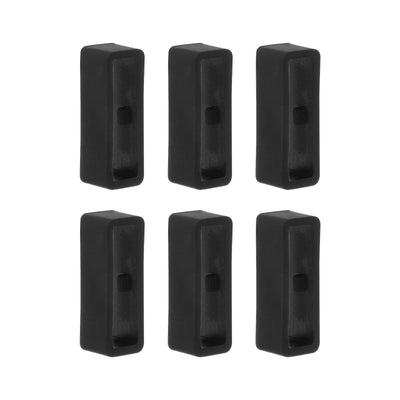 Harfington 6pcs Watch Strap Loop Fastener Rings 20mm Rubber Watch Holder Keeper Black