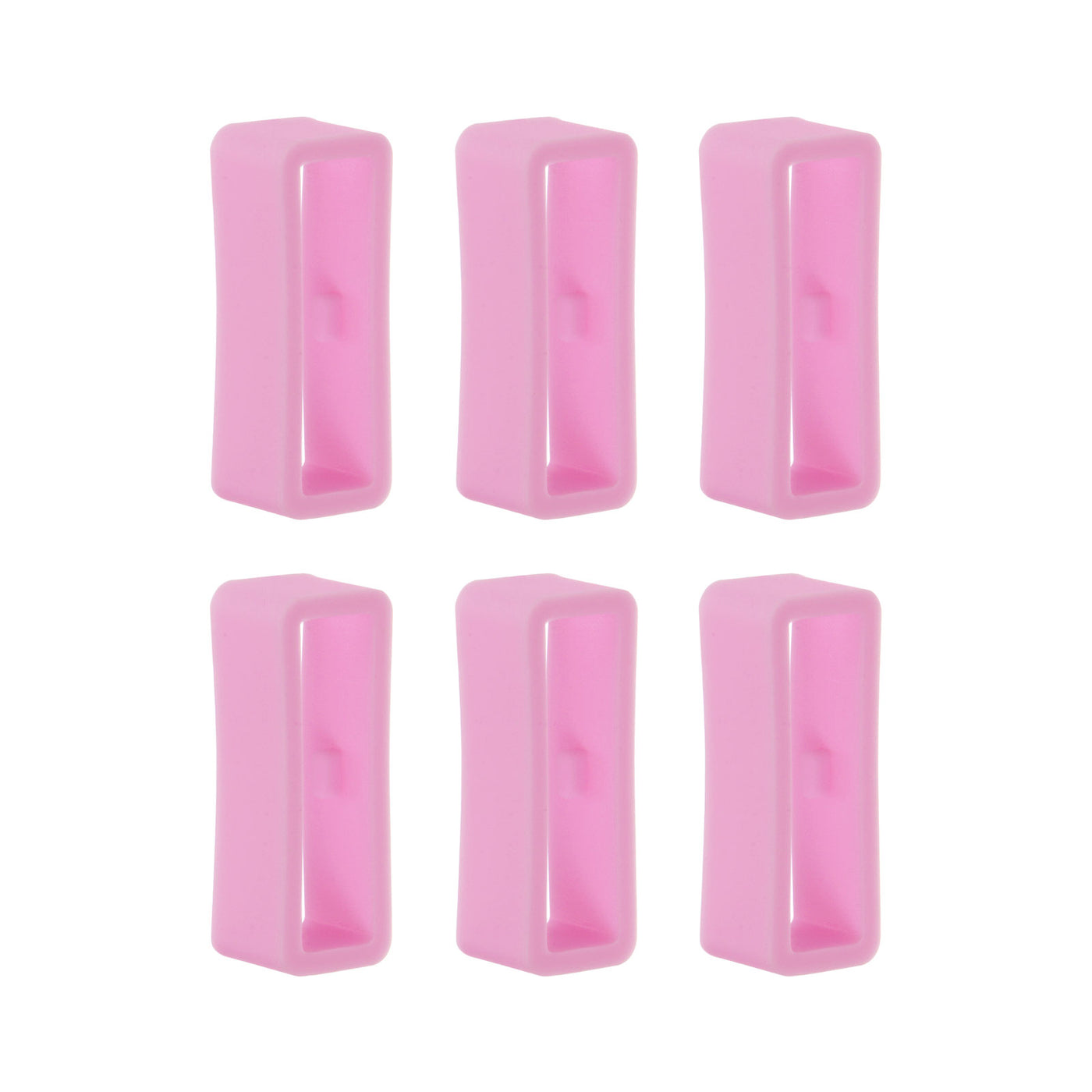 Harfington 6pcs Watch Strap Loop Fastener Rings 20mm Rubber Watch Holder Keeper Pink