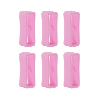 Harfington 6pcs Watch Strap Loop Fastener Rings 20mm Rubber Watch Holder Keeper Pink