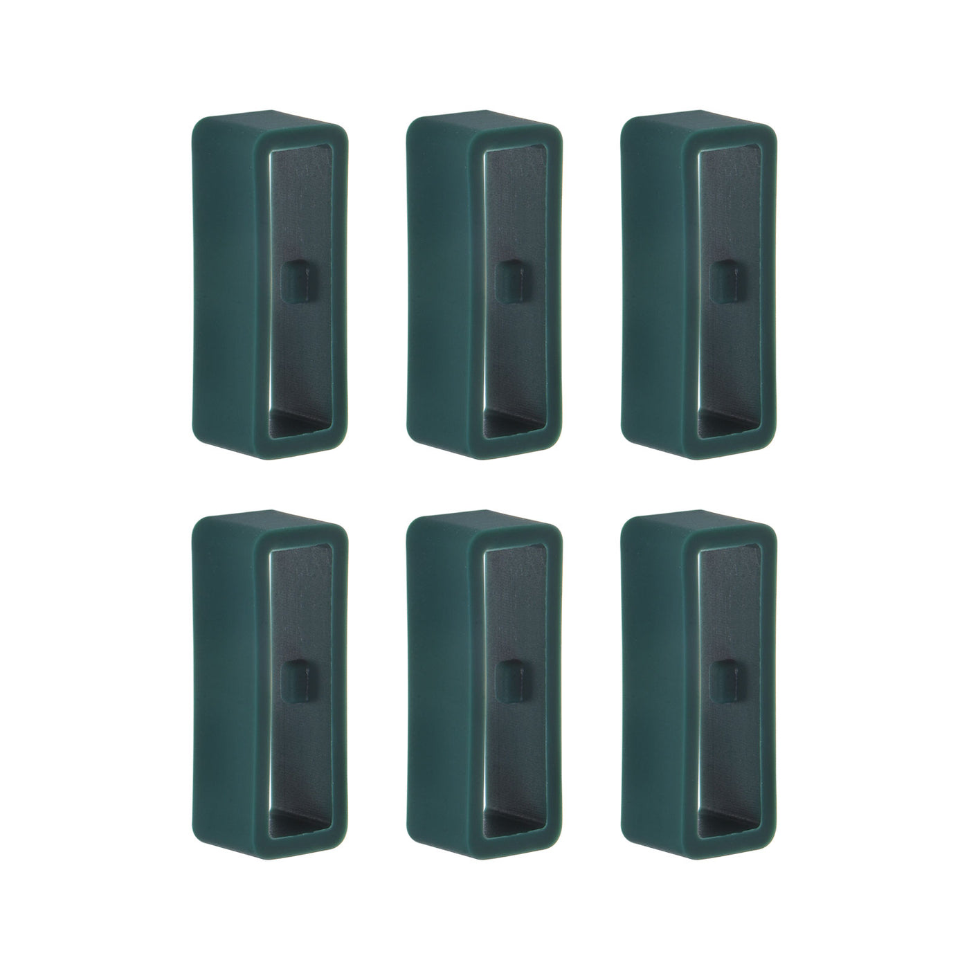 Harfington 6pcs Watch Strap Loop Fastener Rings 20mm Rubber Watch Holder Keeper Dark Green