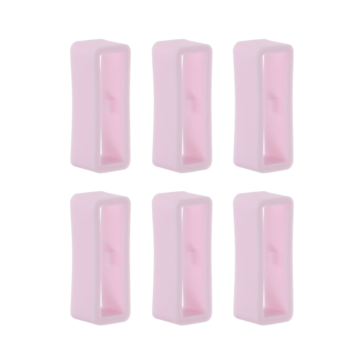 Harfington 6pcs Watch Strap Loop Fastener Rings 20mm Rubber Watch Holder Keeper Light Pink