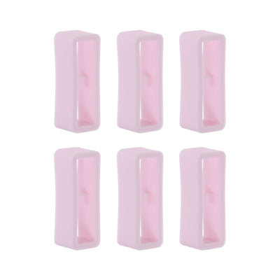 Harfington 6pcs Watch Strap Loop Fastener Rings 20mm Rubber Watch Holder Keeper Light Pink