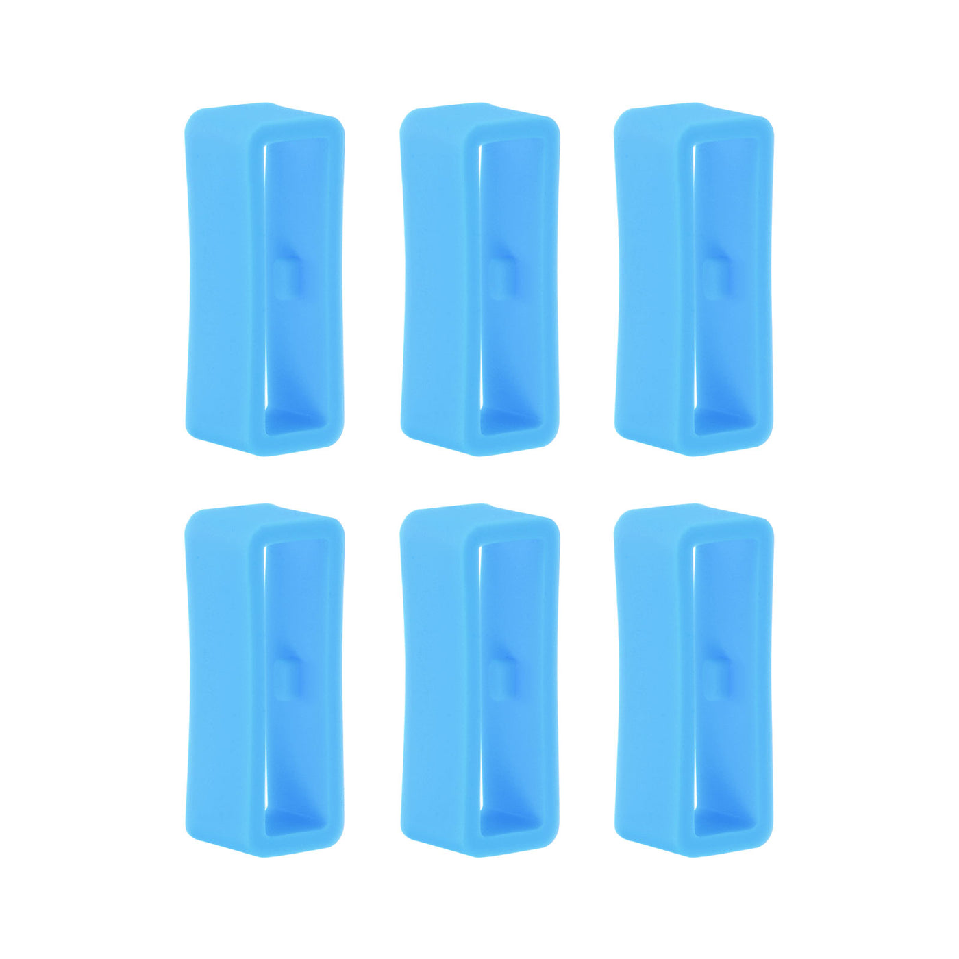 Harfington 6pcs Watch Strap Loop Fastener Rings 20mm Rubber Watch Holder Keeper Light Blue