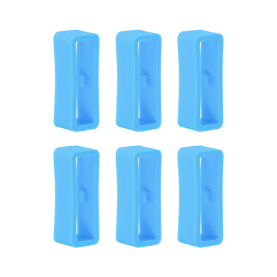 Harfington 6pcs Watch Strap Loop Fastener Rings 20mm Rubber Watch Holder Keeper Light Blue