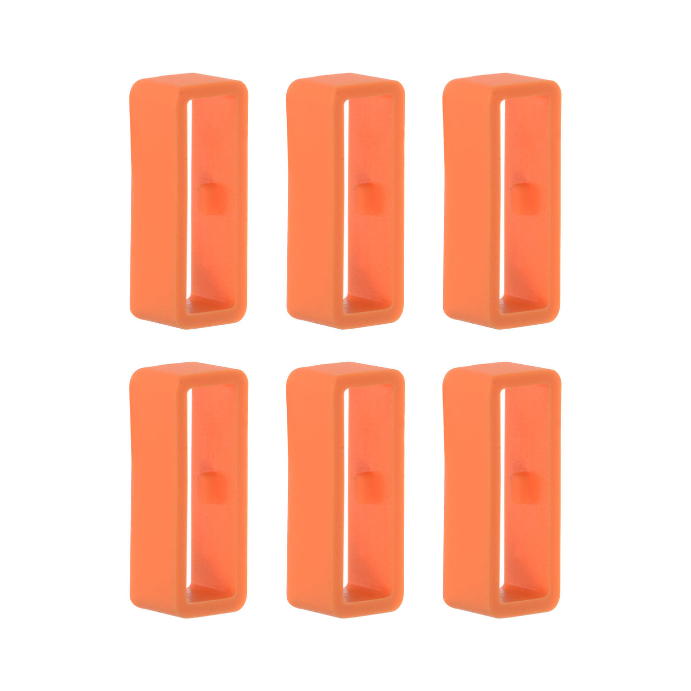 Harfington 6pcs Watch Strap Loop Fastener Rings 20mm Rubber Watch Holder Keeper Orange