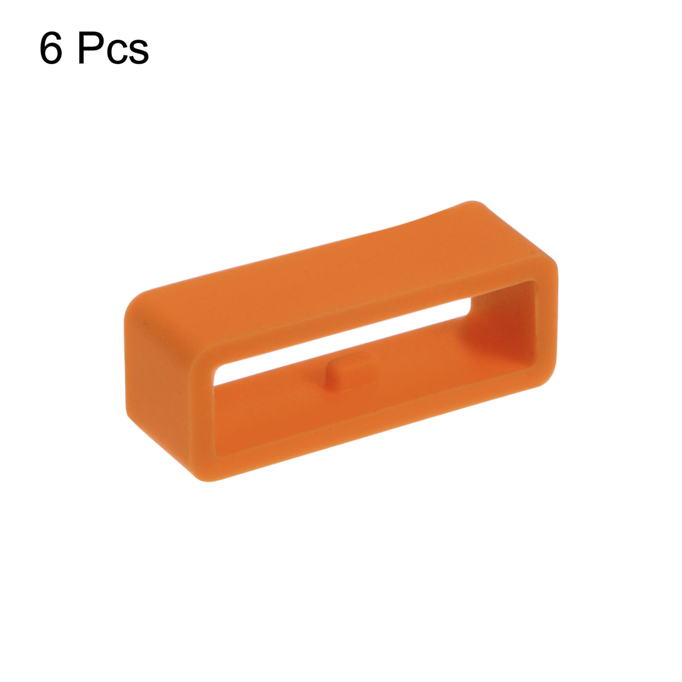 Harfington 6 Stück Uhrenarmbandschlaufe Befestigungsringe 20 mm Gummi Uhrenhalter Keeper Silikon für Uhrenarmband, Orange Rot