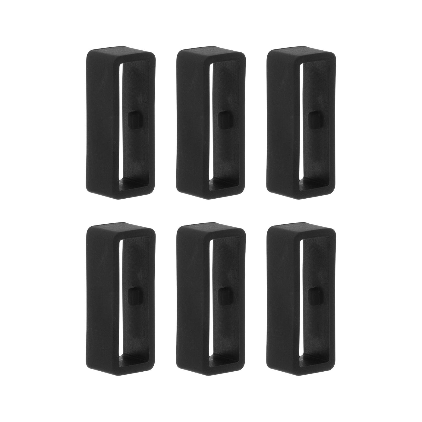 Harfington 6pcs Watch Strap Loop Fastener Rings 22mm Rubber Watch Holder Keeper Black