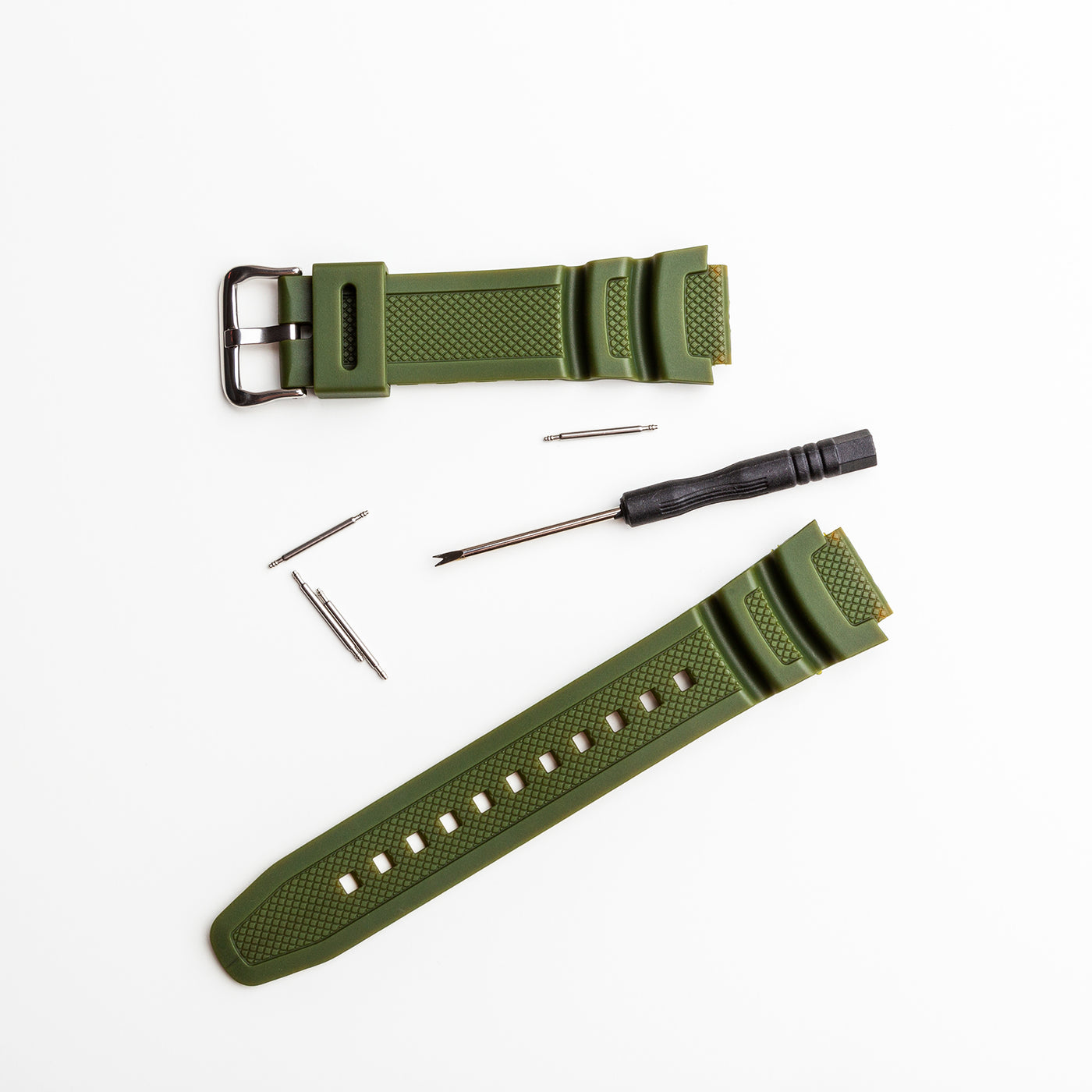 Harfington 6pcs Watch Strap Loop Fastener Rings 22mm Rubber Watch Holder Keeper Dark Green