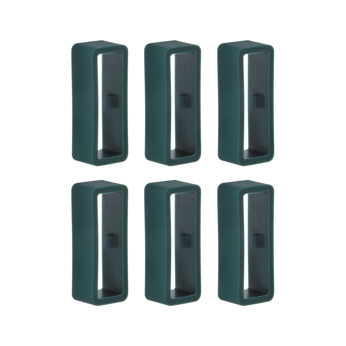 Harfington 6pcs Watch Strap Loop Fastener Rings 22mm Rubber Watch Holder Keeper Dark Green