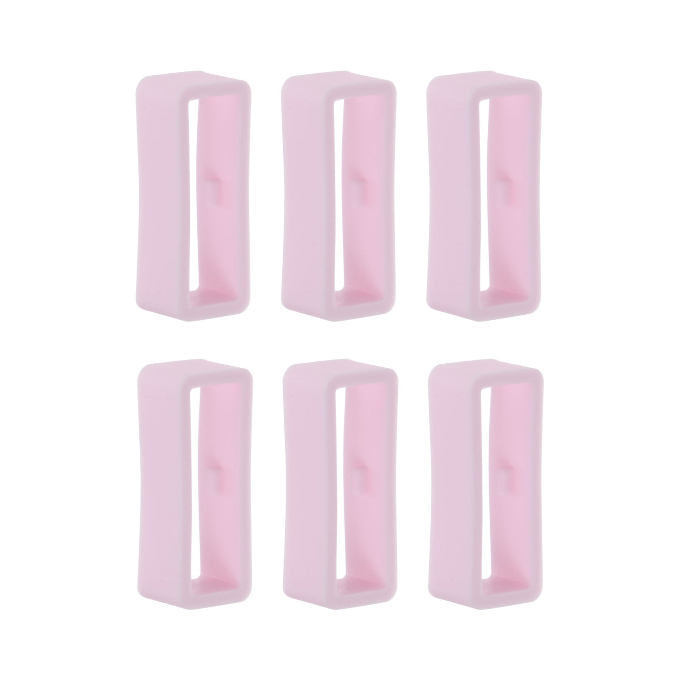 Harfington 6pcs Watch Strap Loop Fastener Rings 22mm Rubber Watch Holder Keeper Light Pink