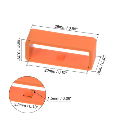 Harfington 6 Stück Uhrenarmbandschlaufe Befestigungsringe 22 mm Gummi Uhrenhalter Keeper Silikon für Uhrenarmband, Orange