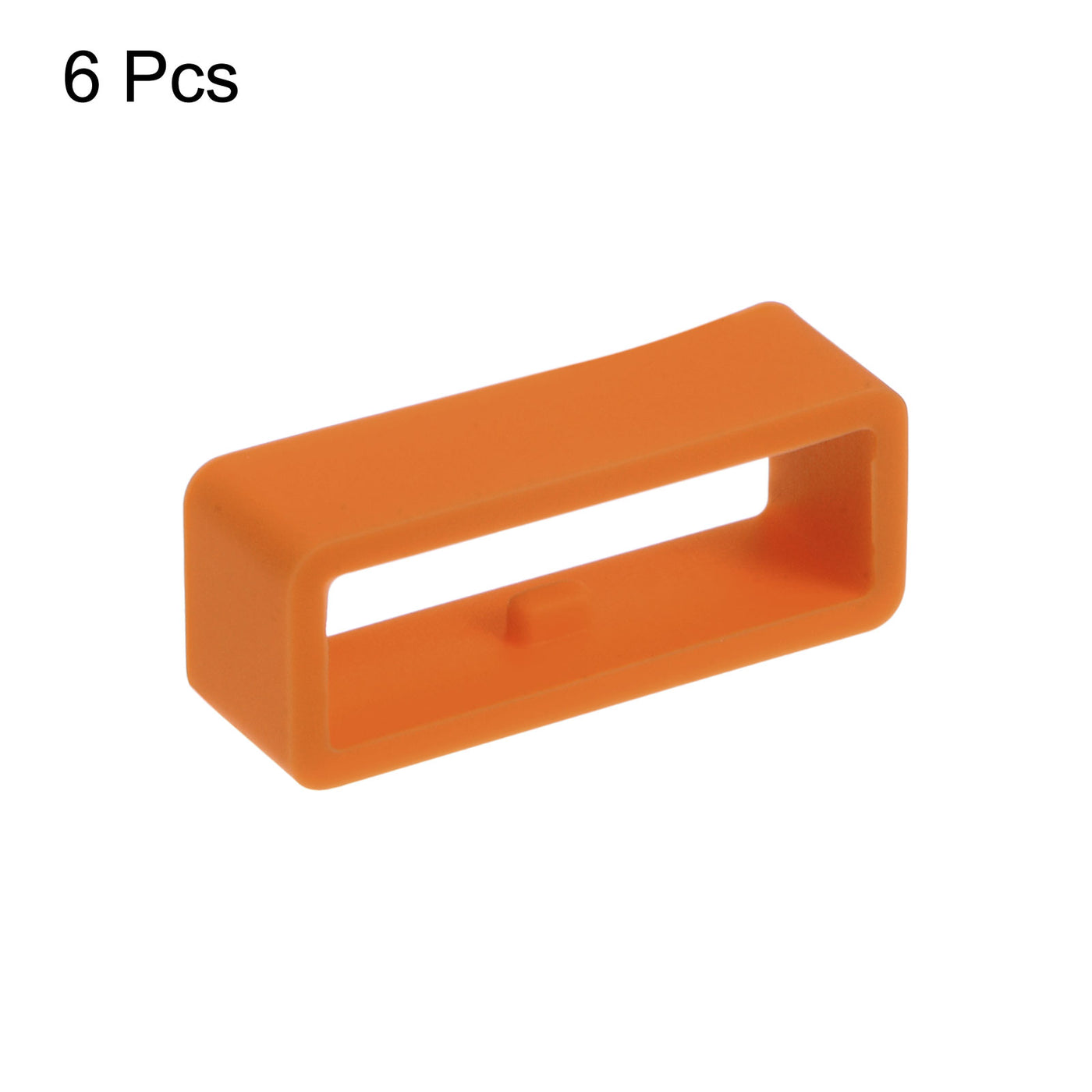 Harfington 6 Stück Uhrenarmbandschlaufe Befestigungsringe 22 mm Gummi Uhrenhalter Keeper Silikon für Uhrenarmband, Orange Rot