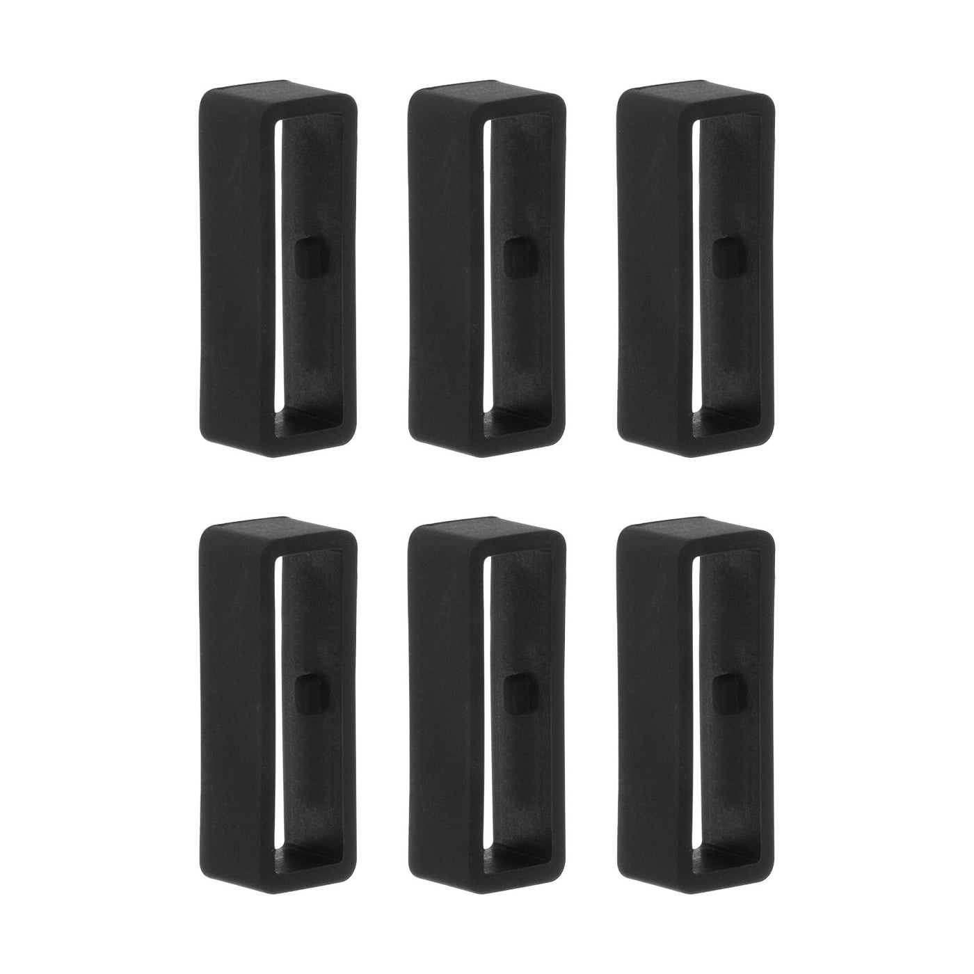 Harfington 6pcs Watch Strap Loop Fastener Rings 24mm Rubber Watch Holder Keeper Black