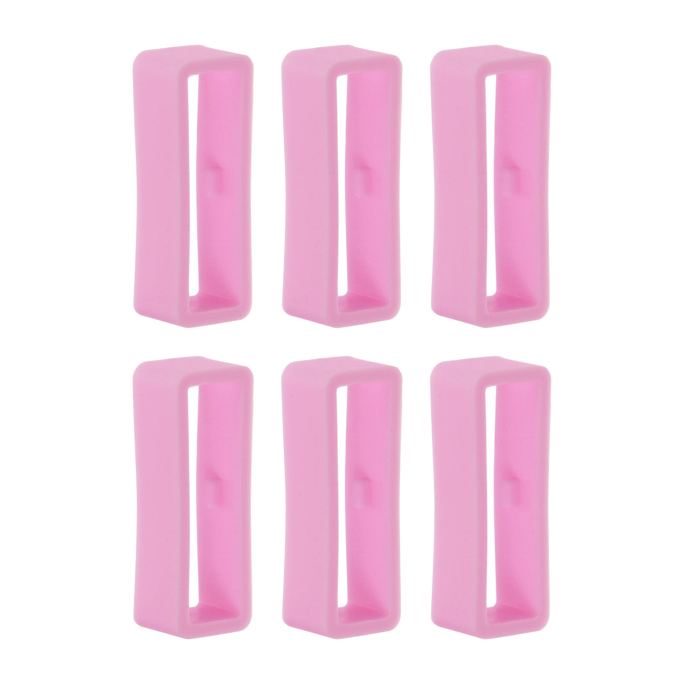 Harfington 6pcs Watch Strap Loop Fastener Rings 24mm Rubber Watch Holder Keeper Pink