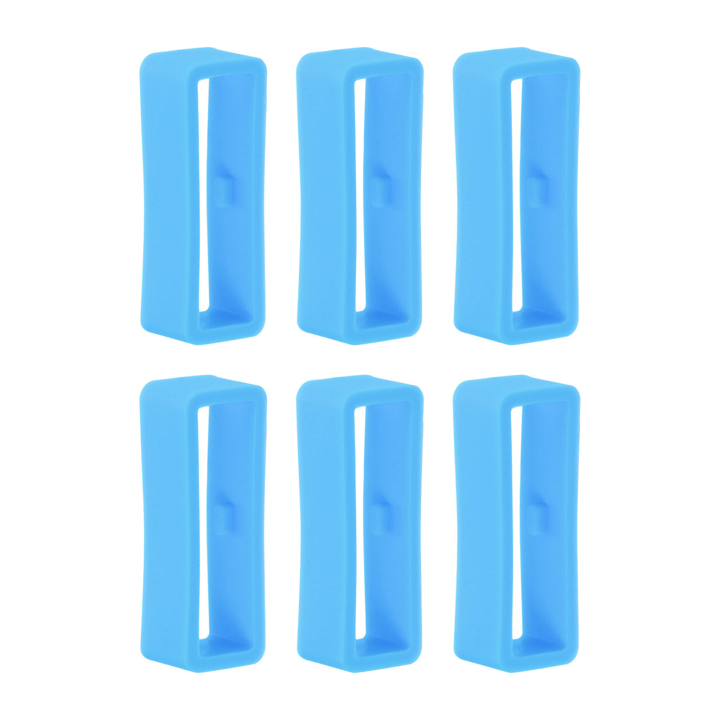 Harfington 6pcs Watch Strap Loop Fastener Rings 24mm Rubber Watch Holder Keeper Light Blue