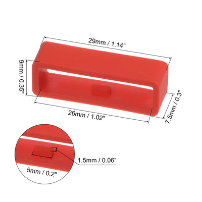 Harfington 6 Stück Uhrenarmband Schlaufen befestigungsringe 26 mm Gummi Uhren halter Silikon für Uhrenarmband, rot