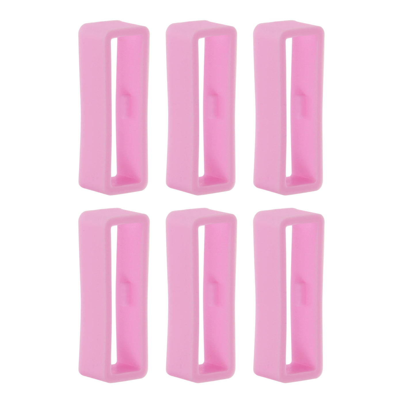 Harfington 6pcs Watch Strap Loop Fastener Rings 26mm Rubber Watch Holder Keeper Pink