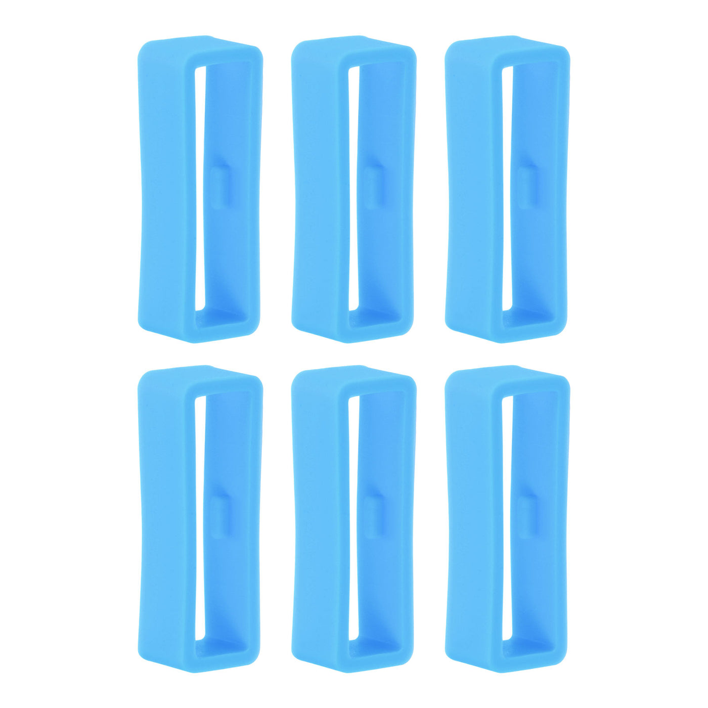 Harfington 6pcs Watch Strap Loop Fastener Rings 26mm Rubber Watch Holder Keeper Light Blue