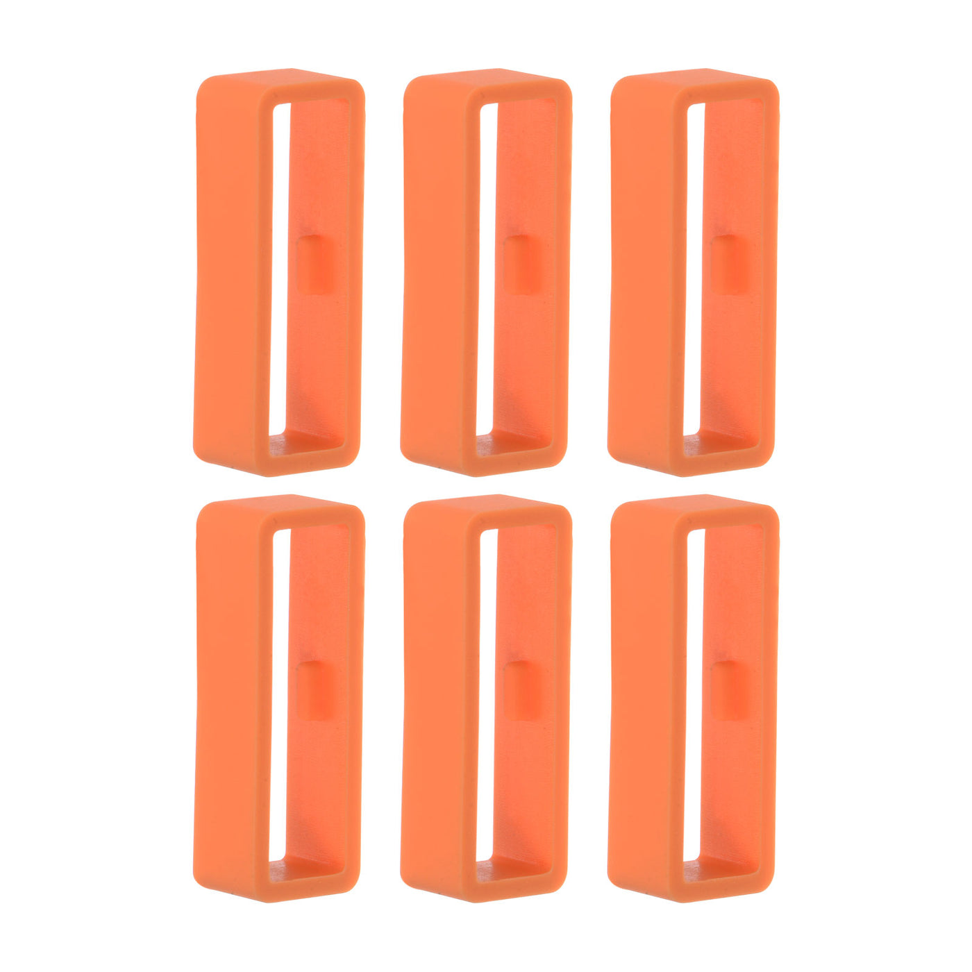 Harfington 6pcs Watch Strap Loop Fastener Rings 26mm Rubber Watch Holder Keeper Orange