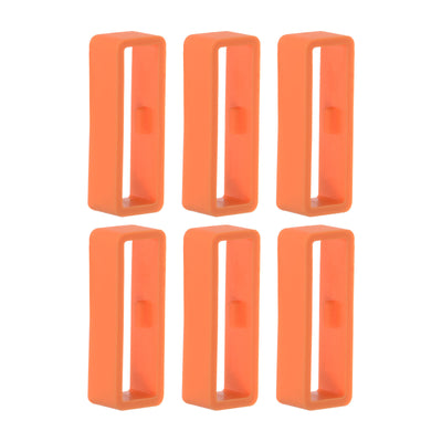 Harfington 6pcs Watch Strap Loop Fastener Rings 26mm Rubber Watch Holder Keeper Orange