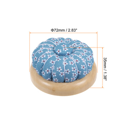 Harfington Magnetic Pin Cushions Wooden Base Sewing Needle Holder, Blue White Red