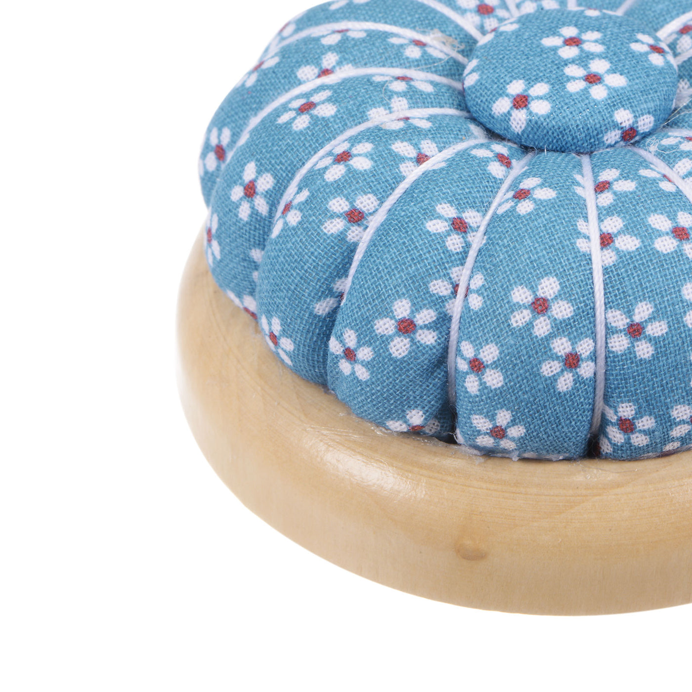 Harfington Magnetic Pin Cushions Wooden Base Sewing Needle Holder, Blue White Red