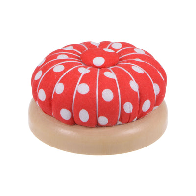 Harfington Magnetic Pin Cushions Wooden Base Sewing Needle Holder, Red, White