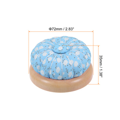 Harfington Magnetic Pin Cushions Wooden Base Sewing Needle Holder, Blue White Green