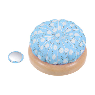 Harfington Magnetic Pin Cushions Wooden Base Sewing Needle Holder, Blue White Green