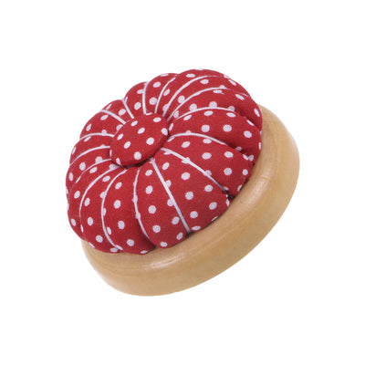 Harfington Magnetic Pin Cushions Wooden Base Sewing Needle Holder, Red White