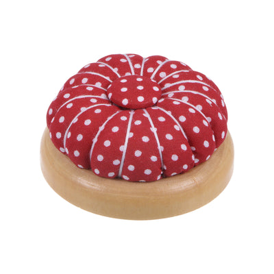 Harfington Magnetic Pin Cushions Wooden Base Sewing Needle Holder, Red White