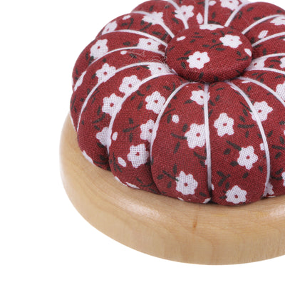 Harfington Magnetic Pin Cushions Wooden Base Sewing Needle Holder, Red White Black