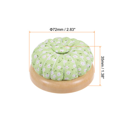 Harfington Magnetic Pin Cushions Wooden Base Sewing Needle Holder, Green White Red