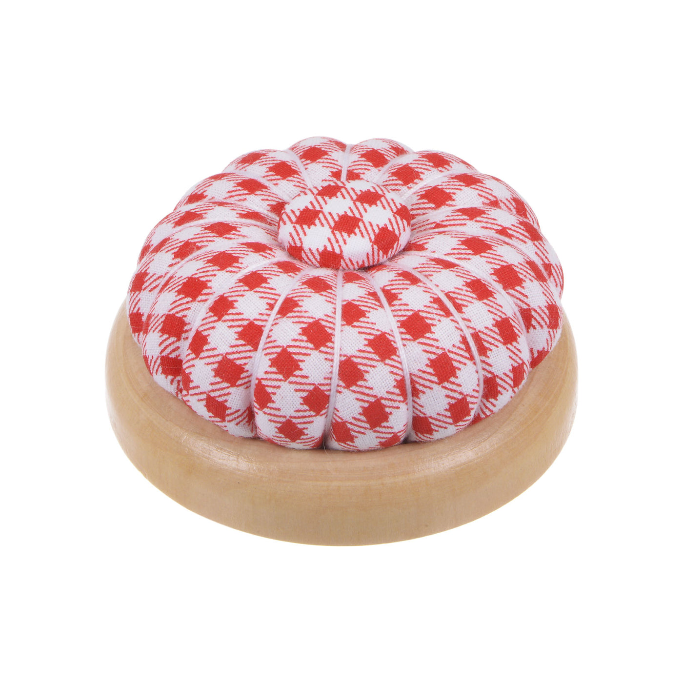 Harfington Magnetic Pin Cushions Wooden Base Sewing Needle Holder, Red and White