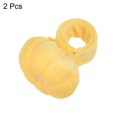 Harfington 2pcs Wrist Pin Cushions Band Sewing Cushion Needle Holder, Dark Yellow