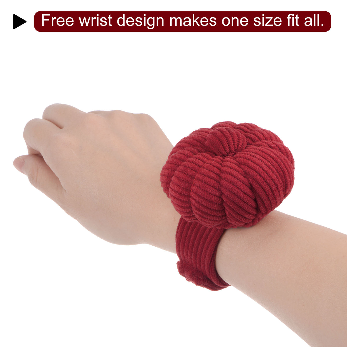 Harfington 2pcs Wrist Pin Cushions Band Sewing Cushion Needle Holder, Dark Red