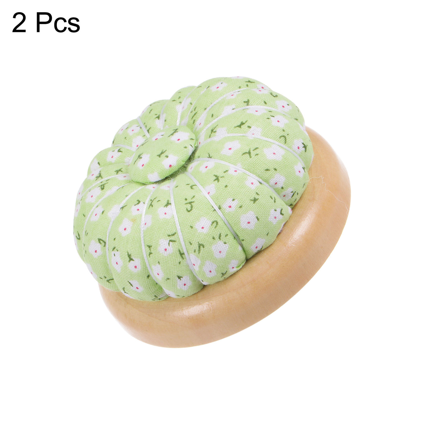 Harfington 2pcs Magnetic Pin Cushions Wooden Base Sewing Needle Holder, Green White Red