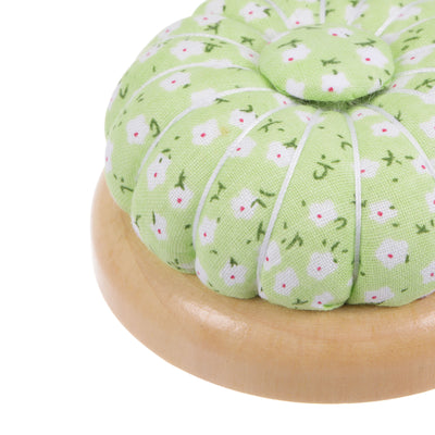 Harfington 2pcs Magnetic Pin Cushions Wooden Base Sewing Needle Holder, Green White Red