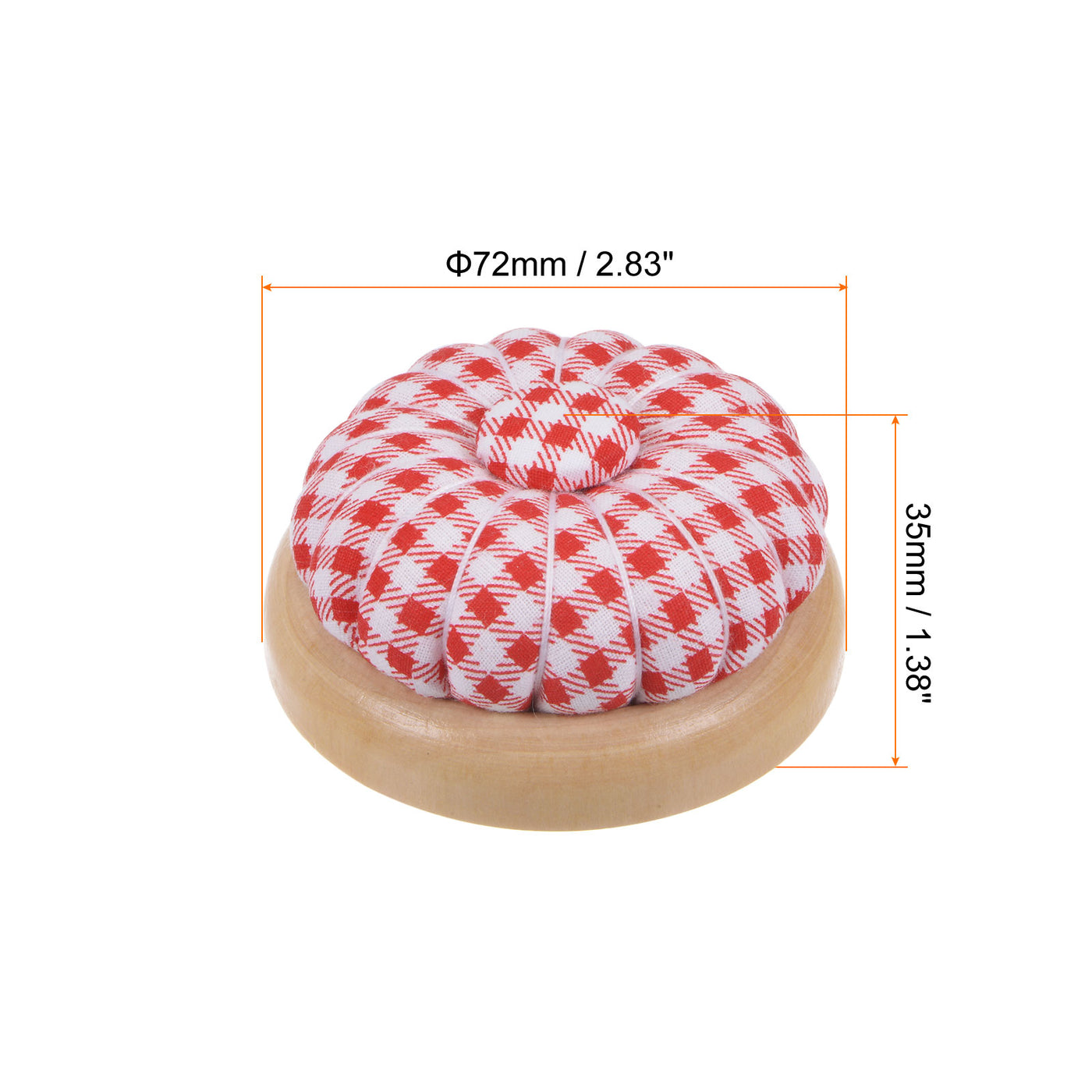 Harfington 2pcs Magnetic Pin Cushions Wooden Base Sewing Needle Holder, Red and White