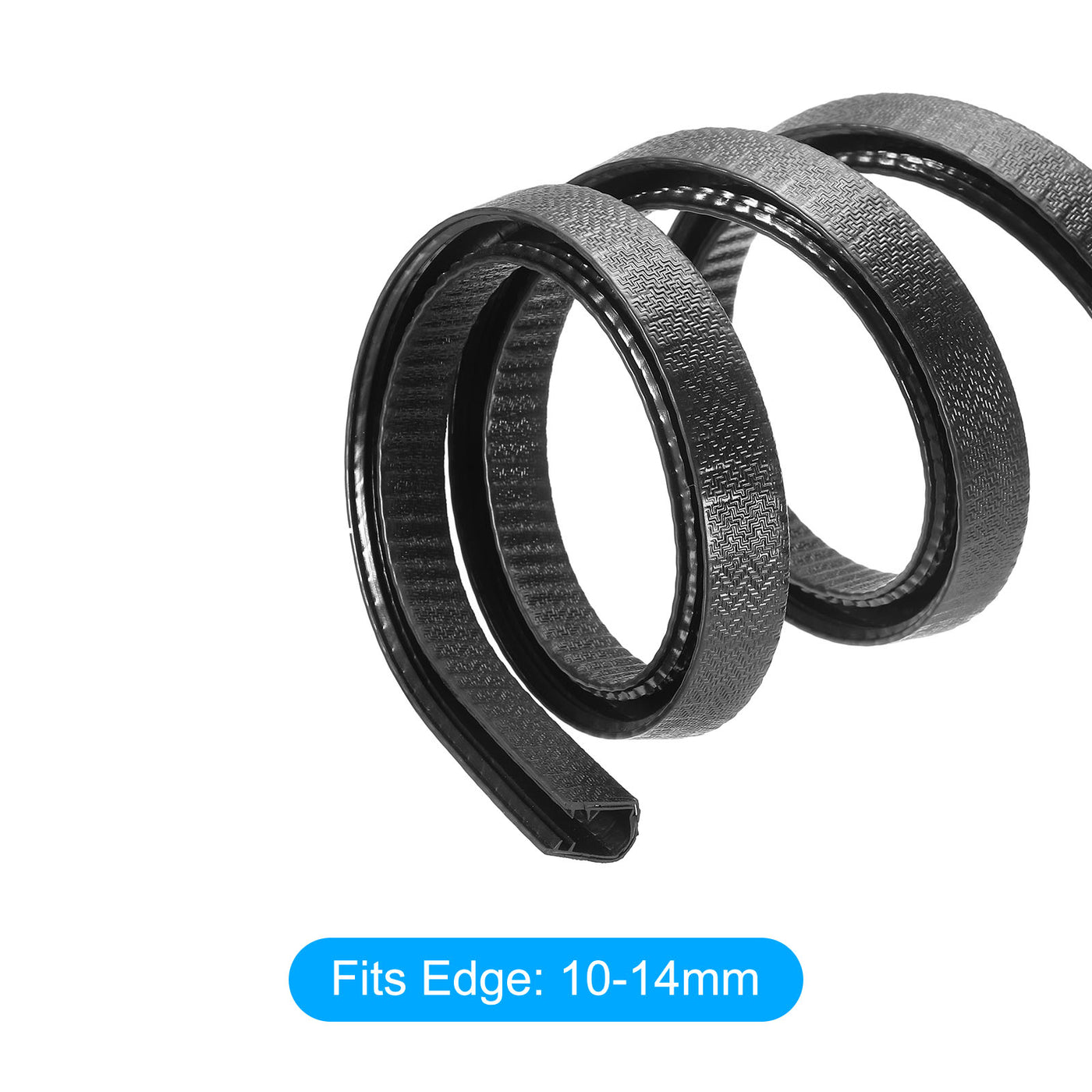 uxcell Uxcell Edge Trim U Shape Rubber Fits 10-14mm Edge 6.56Ft/2Meter Edge Guards Black