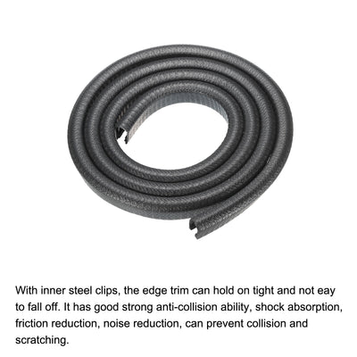 Harfington Uxcell Edge Trim U Shape Rubber Fits 10-14mm Edge 6.56Ft/2Meter Edge Guards Black