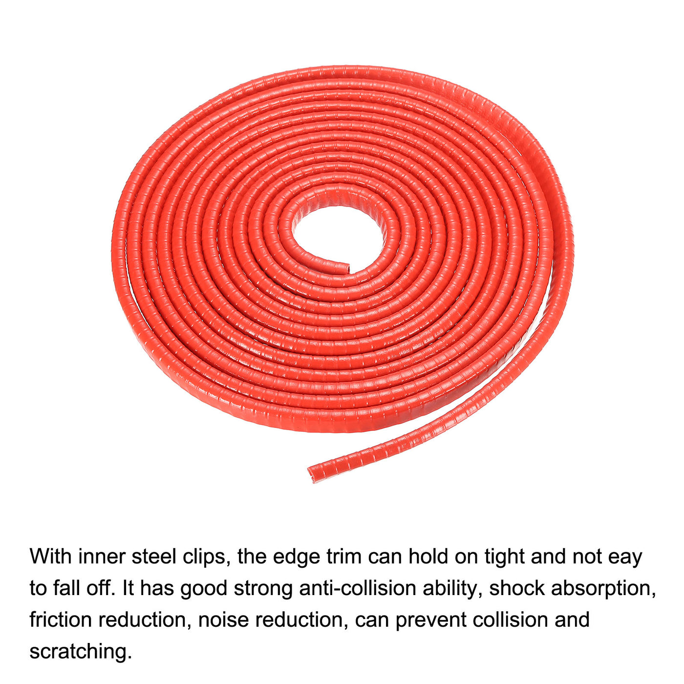 uxcell Uxcell Edge Trim U Shape Rubber Fits 1-2.5mm Edge 14.76Ft/4.5Meter Edge Guards Red