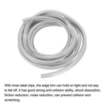 Harfington Uxcell Edge Trim U Shape Rubber Fits 0.5-1.5mm Edge 8.2Ft/2.5Meter Edge Guards Gray