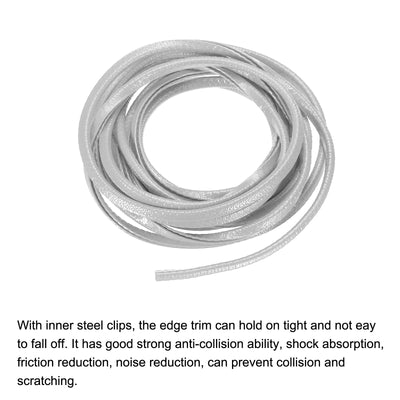 Harfington Uxcell Edge Trim U Shape Rubber Fits 0.5-1.5mm Edge 14.76Ft/4.5Meter Edge Guards Gray