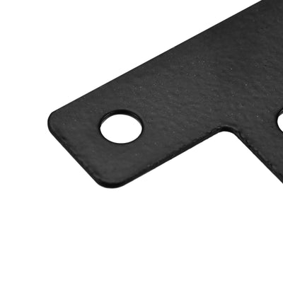 Harfington T Shape Bracket, 60x60x1mm Carbon Steel Mending Plates for Joint Fastener with Mounting Screws Black 8Pcs