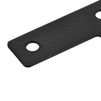 Harfington T Shape Bracket, 80x80x1mm Carbon Steel Mending Plates for Joint Fastener with Mounting Screws Black 8Pcs